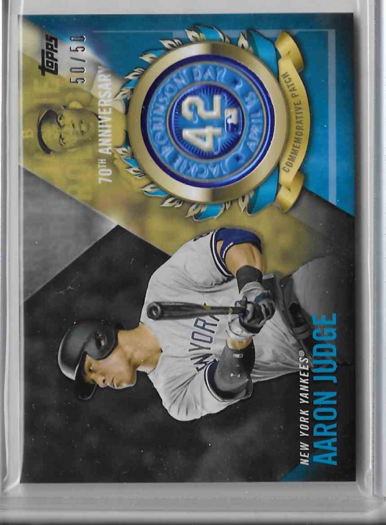 2017 Topps Series 1 Jackie Robinson Logo Patch JRPC-AJU Aaron Judge Black